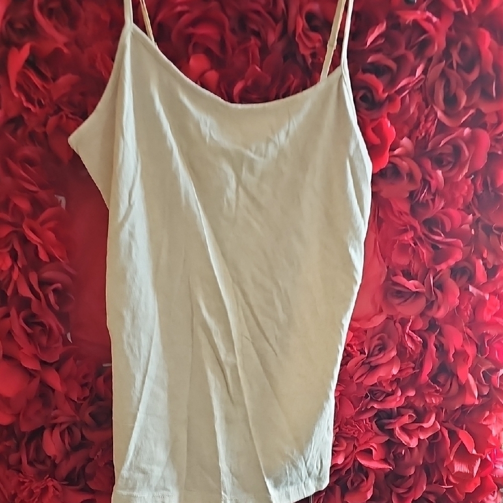 Maison Jules NWT Women's Heather Oatmeal Spaghetti Strap Tank Size Medium